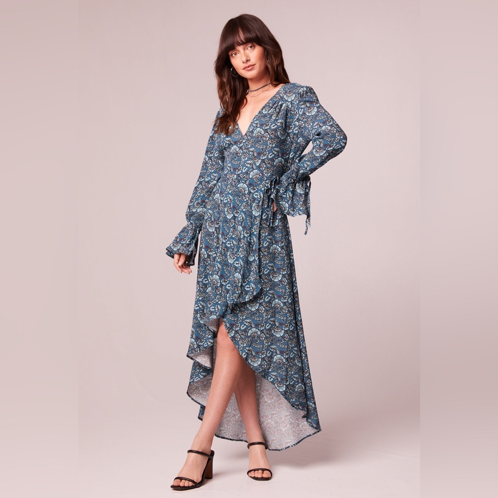 NWT Blue Paisley Wrap Maxi Dress - Women's Elegant V-Neck Dress